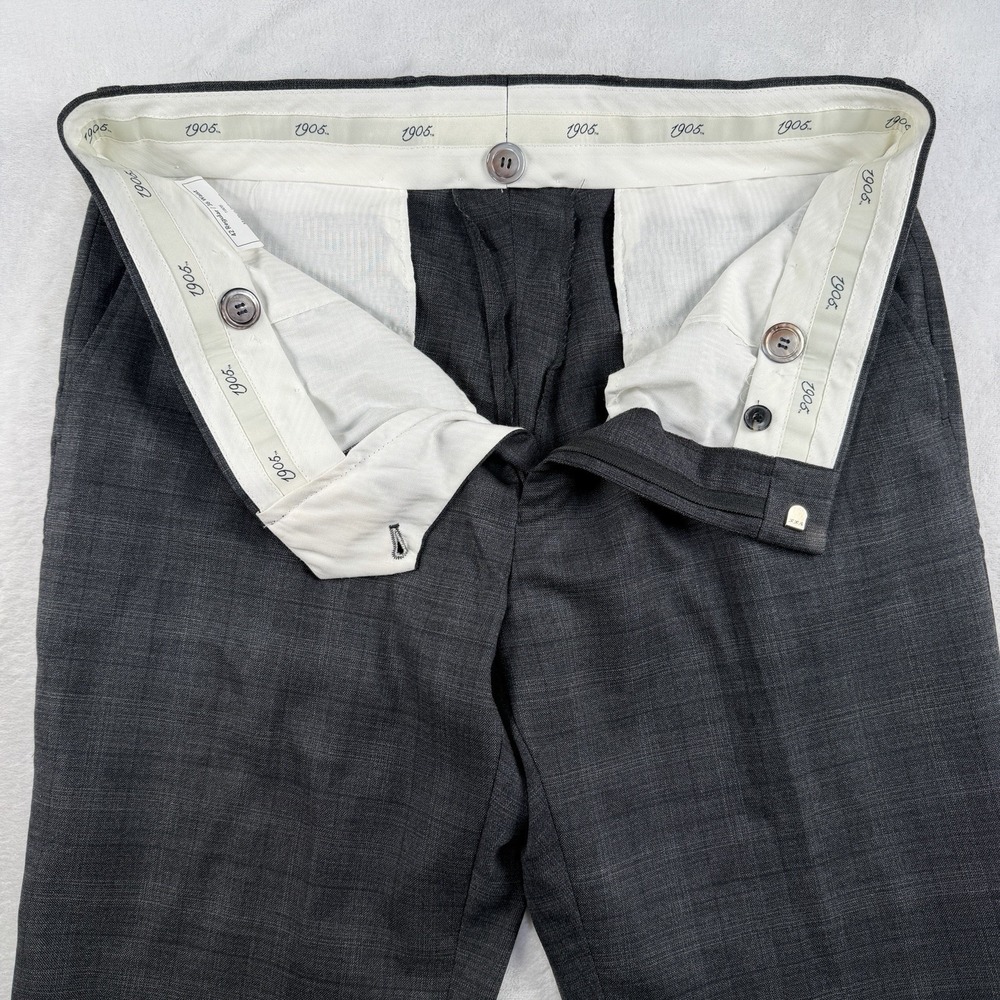 Jos A Bank 1905 2 Pc Suit Men 42S 36x28 Slim Fit Gray Plaid Wool Spandex Stretch - Picture 15 of 16